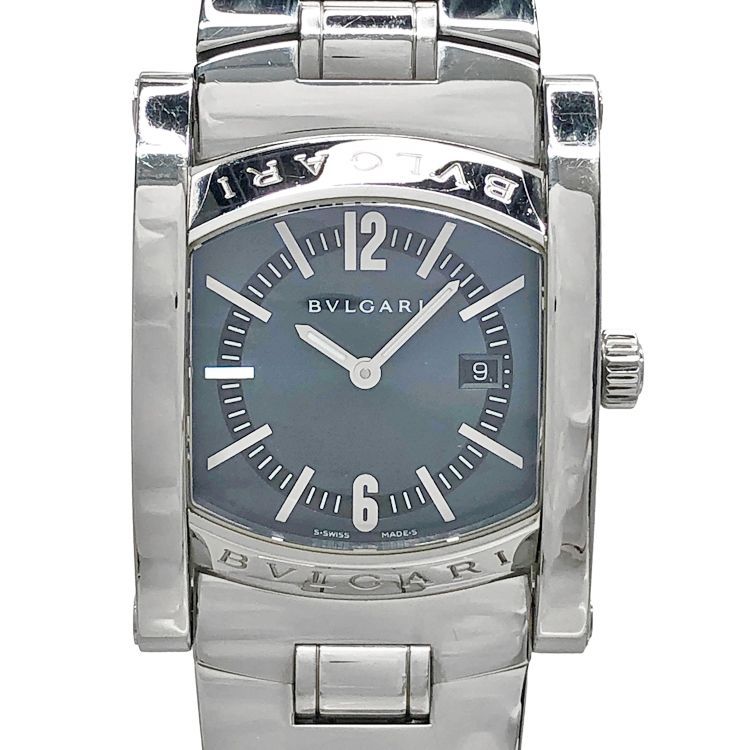 BVLGARI ブルガリ アショーマ ネイビー AA39S QZ クォーツ時計 SS