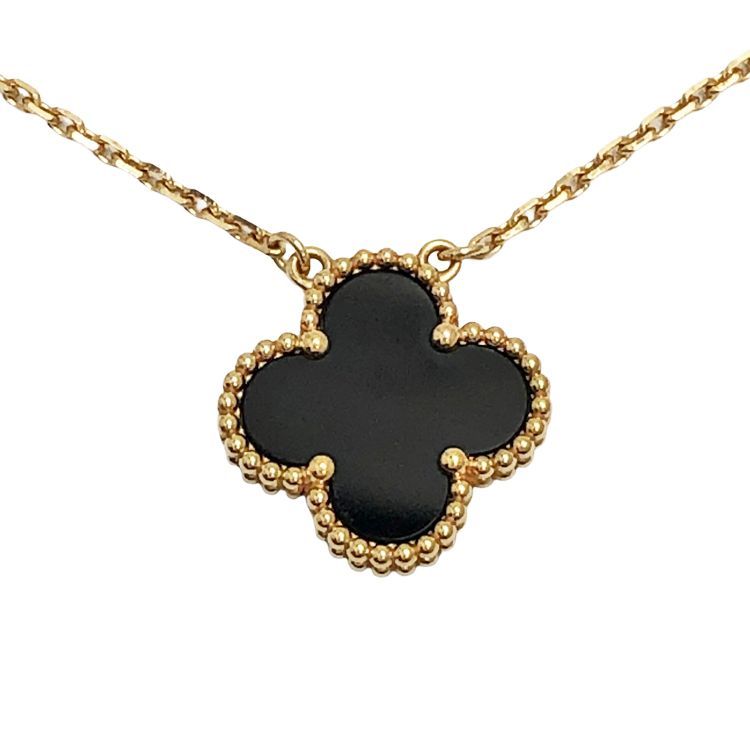 VanCleef&Arpels ヴァンクリーフ＆アーペル ヴィンテージ アルハンブラ ペンダント 18KYG VCARA45800 オニキス ネックレス イエローゴールド レディース