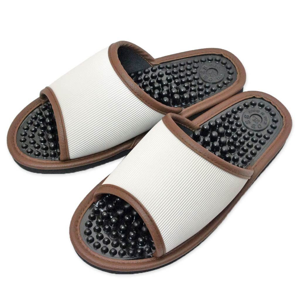 [ハキハキ工房 - Slippers by CREO] レユール健康サンダル 2Lサイズ 約27cmまで 日本製 足ツボ グレー送料無料 ac700416