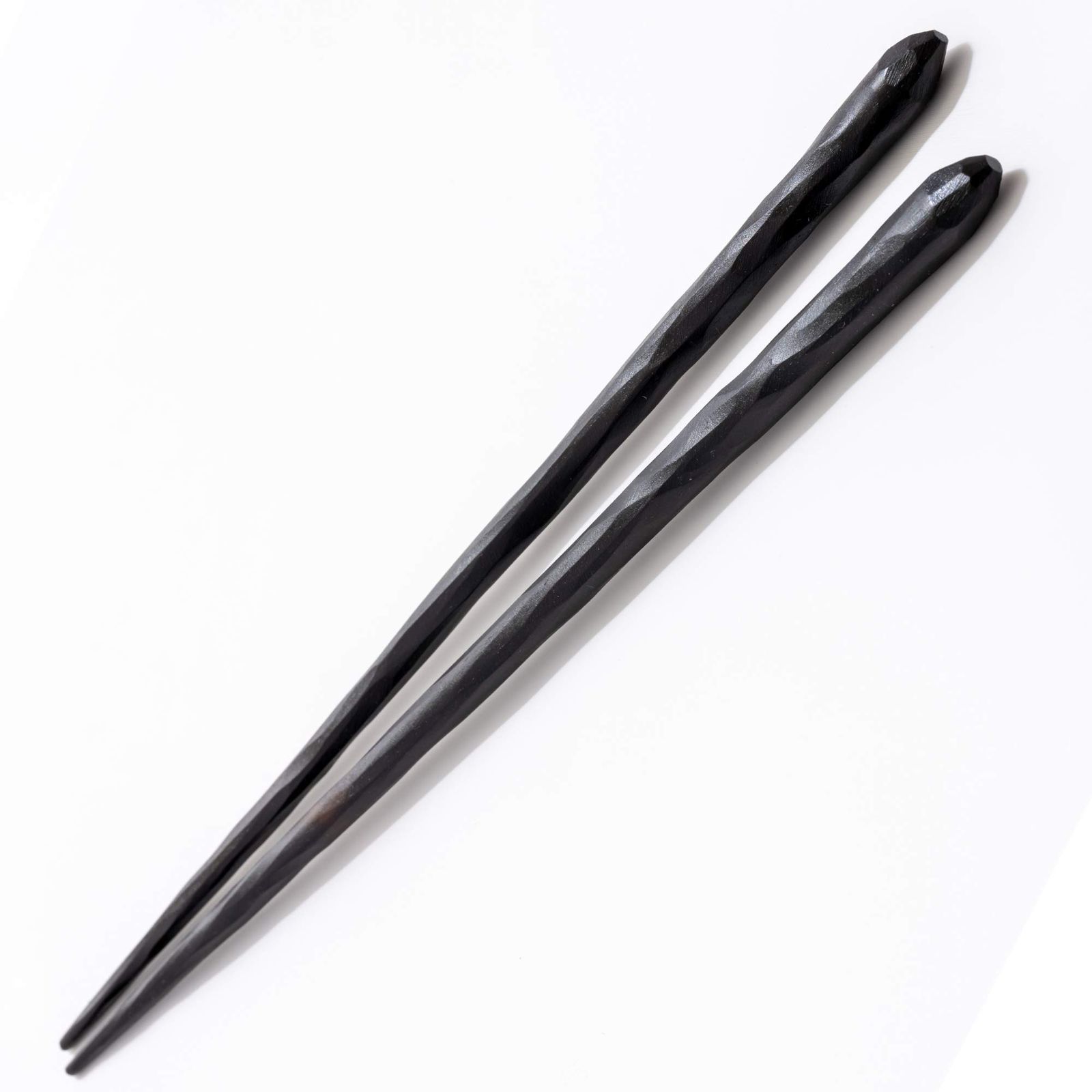 ＜大江戸唐木箸＞▼手彫り黒檀 使い心地箸 (◆１膳 大サイズ：23.5cm)送料無料 373de821