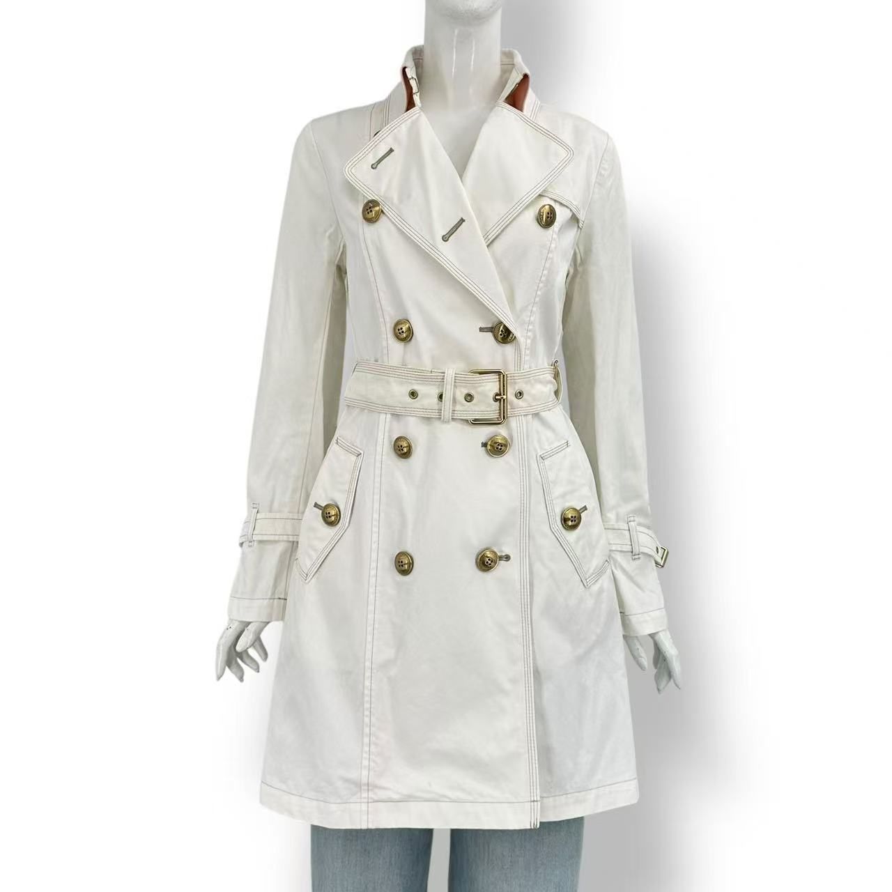 極美品 BURBERRY BLUE LABEL バーバリー トレンチコート ステンカラー 