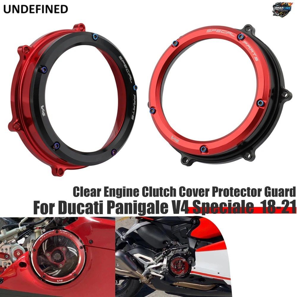DUCATI PANIGALE V4 V4S PECIALE 2018 - 2021用クラッチエンジンカバー、モーターサイクルレーシングクラッチカバープロテクターガード