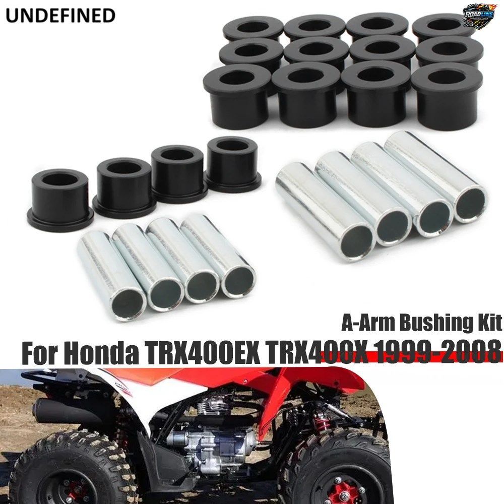 ホンダ TRX400EX TRX450R TRX 400EX 1999-2002 - 08 Aアームブッシングキット フロント 上下 プラスチック ブラック