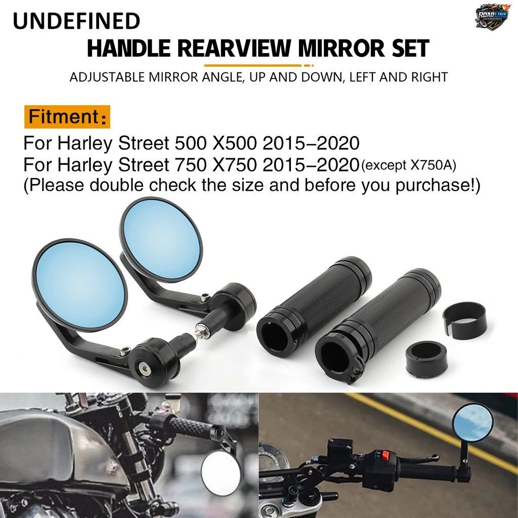 オートバイ用バーエンドバックミラー 7/8インチ 22mm ハンドグリップ ハーレーストリート 750 500 XG750 XG500 2015-2023 CNCアルミニウム