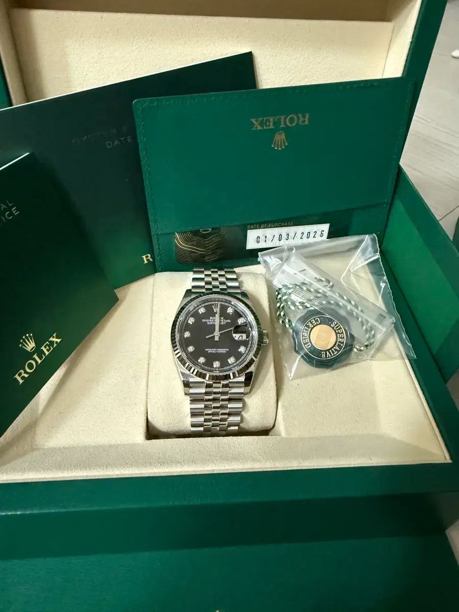 ROLEX デイトジャスト 36MM 黒文字盤10Pダイヤ スチール 126234 26年03月