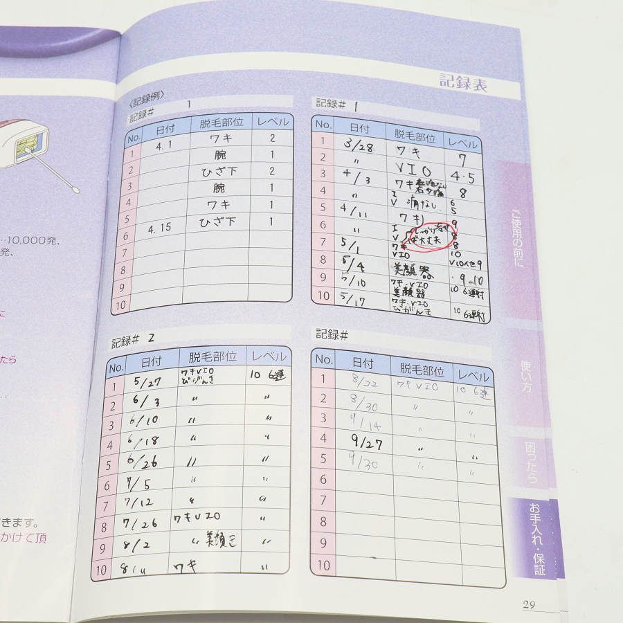 ケノン Ver.4.1 眉脱毛あり カートリッジ4点 ラージ+ラージ+ストロング