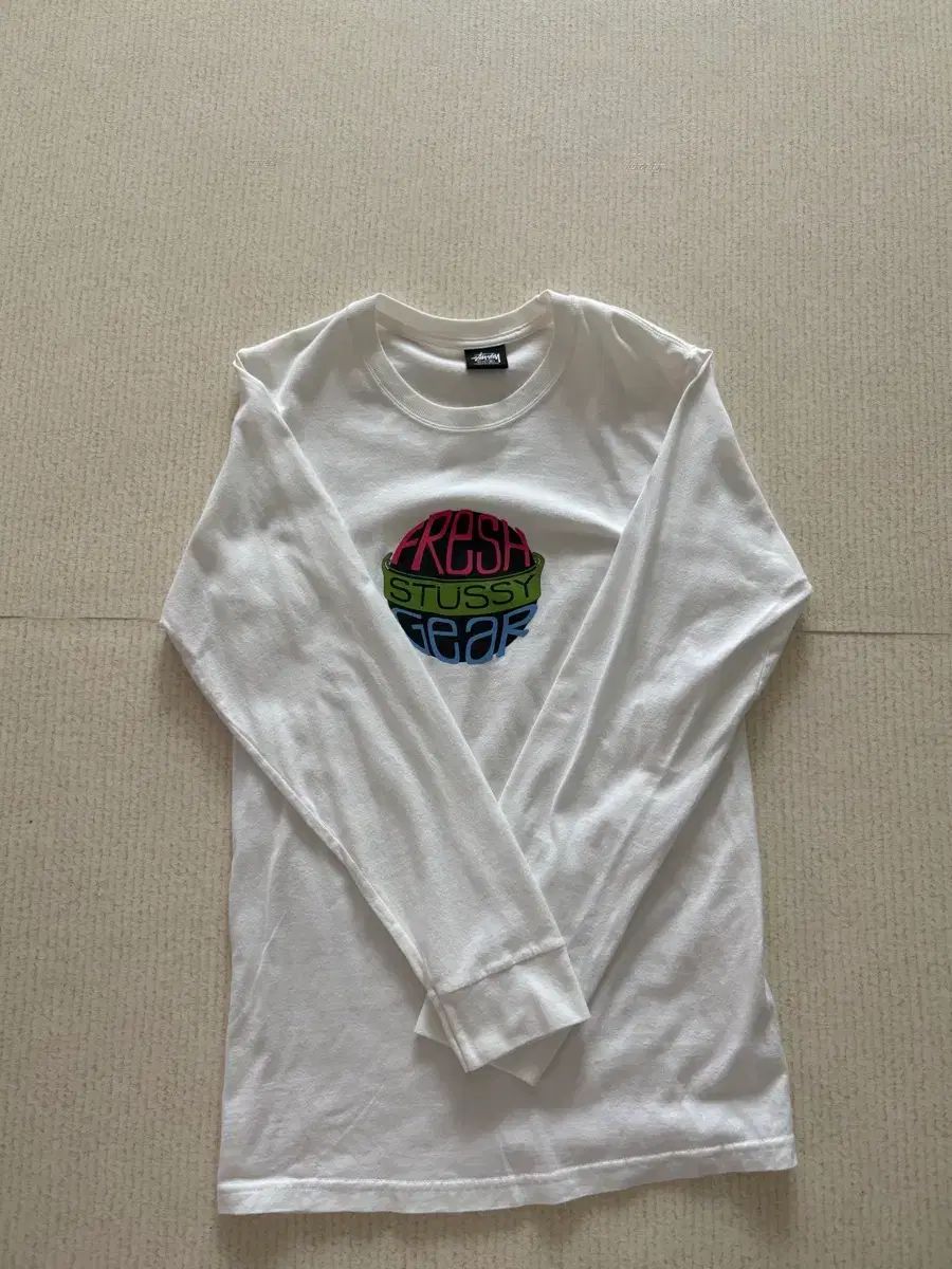 STUSSY Fresh Gear 白 長袖Tシャツ S