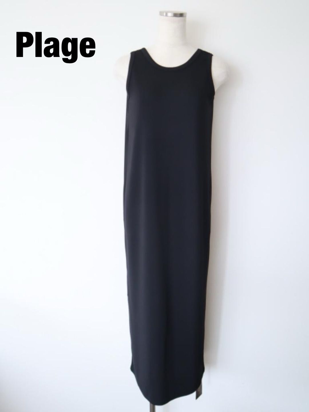 【新品】Plage　プラージュ リブタンクワンピース　定価13,200円　2023年製　日本製　Sサイズ　３６　ブラック　大人　綺麗め　ロング　送料込み　6467071