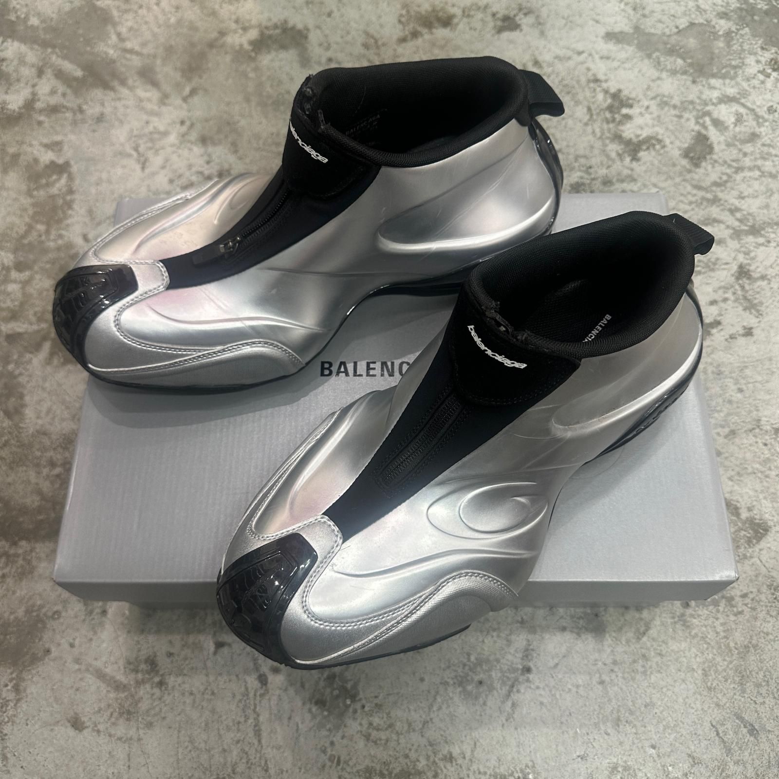 参考上代218900円 BALENCIAGA Basketball スニーカー バスケットボール スニーカー バレンシアガ 824909 シルバー （15598M）