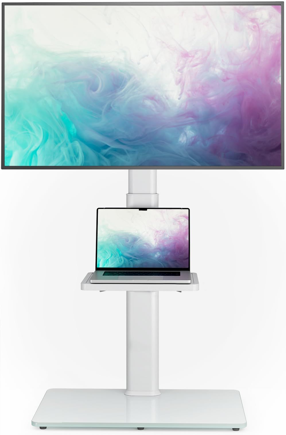 AX WABER テレビスタンド 壁寄せホワイト ハイタイプ テレビ台 tvスタンド 27~60インチ対応 VESA/横100?400mm/縦100?400mm 高さ調節可能 左右35°首振 耐荷重40kg り可能 家用/学校/ビジネス展示用 85f6f6b9
