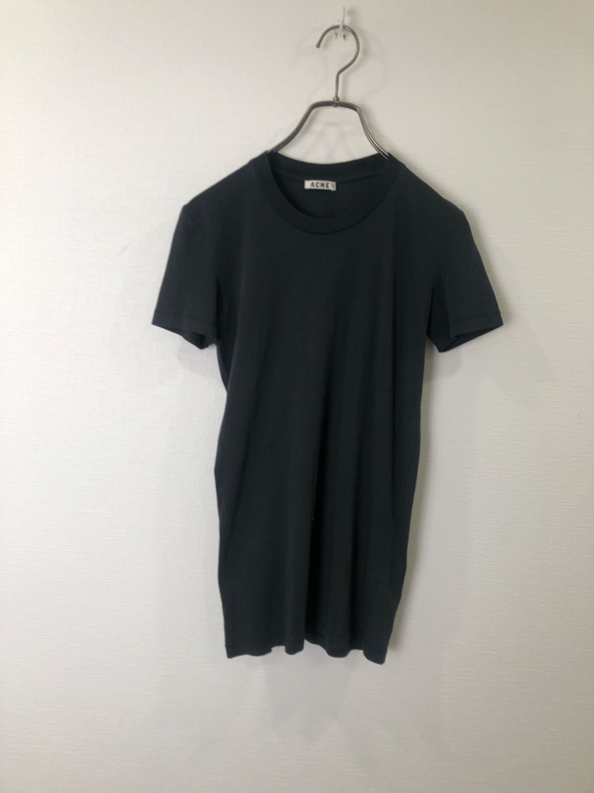S00097｜Acne Studios｜アクネストゥディオズ｜半袖Tシャツ｜ブラック｜無地｜コットン｜ミニマル｜モード｜ラグジュアリー｜Y2K｜90S｜古着｜ヴィンテージ｜USA古着｜アメカジ｜今期トレンド｜メンズS｜北欧ブランド｜ドメスティック｜インポート