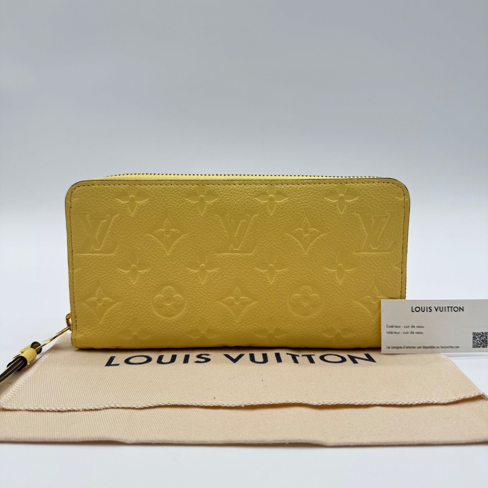 極美品✨LOUISVUITTON ルイヴィトン 財布 長財布 ジッピーウォレット アンプラントレザー モノグラム イエロー 46,200円