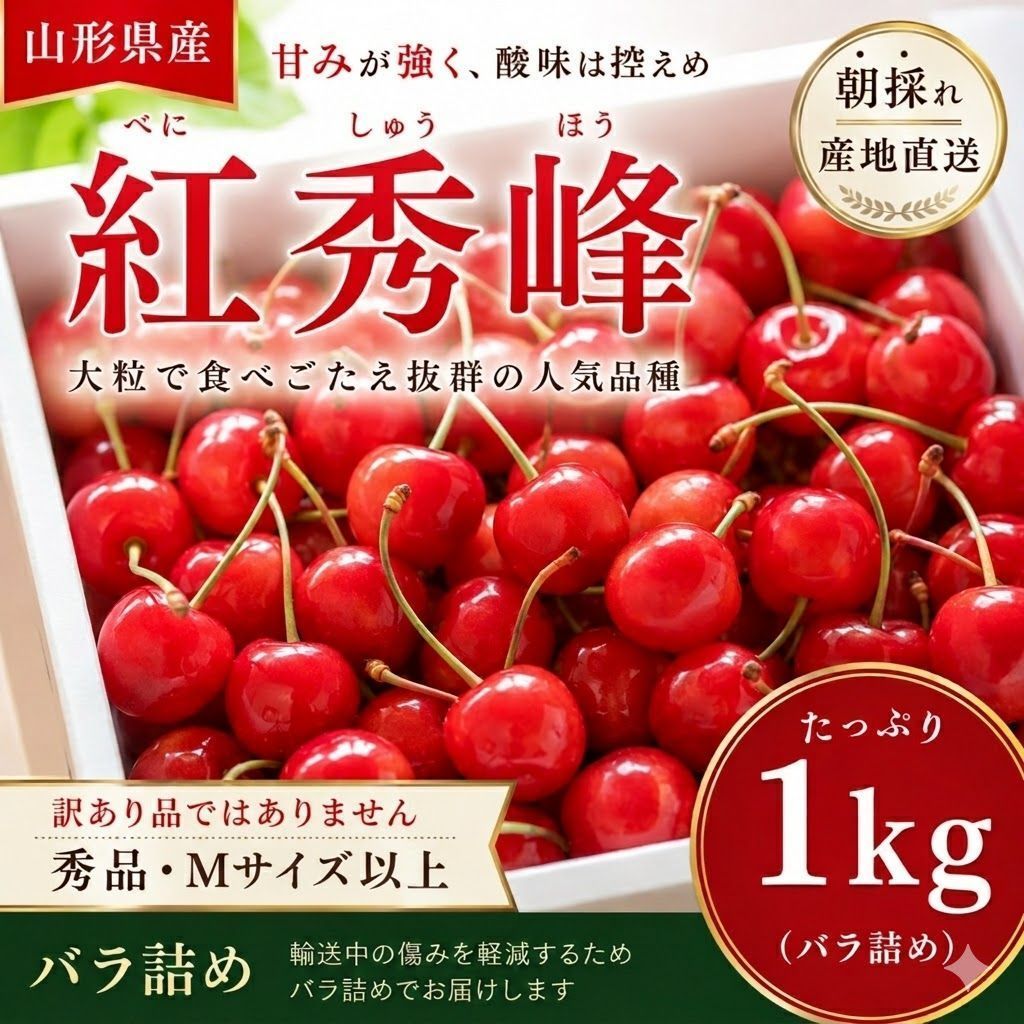 山形県産 さくらんぼ 紅秀峰 1kg