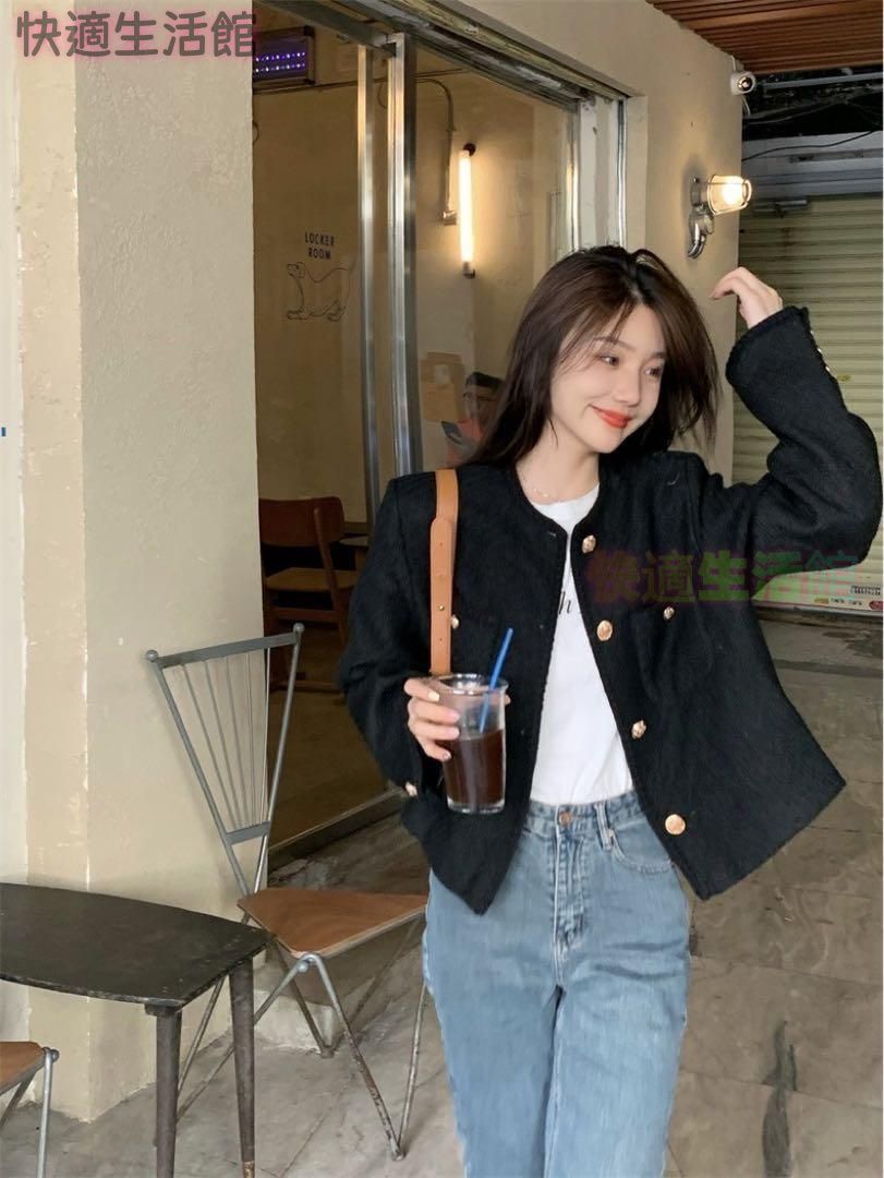 新品 未使用 レディース ファッション系 韓国 服 レディース ブルゾン 黒 アウター 長袖 レディース ジャケット 黒