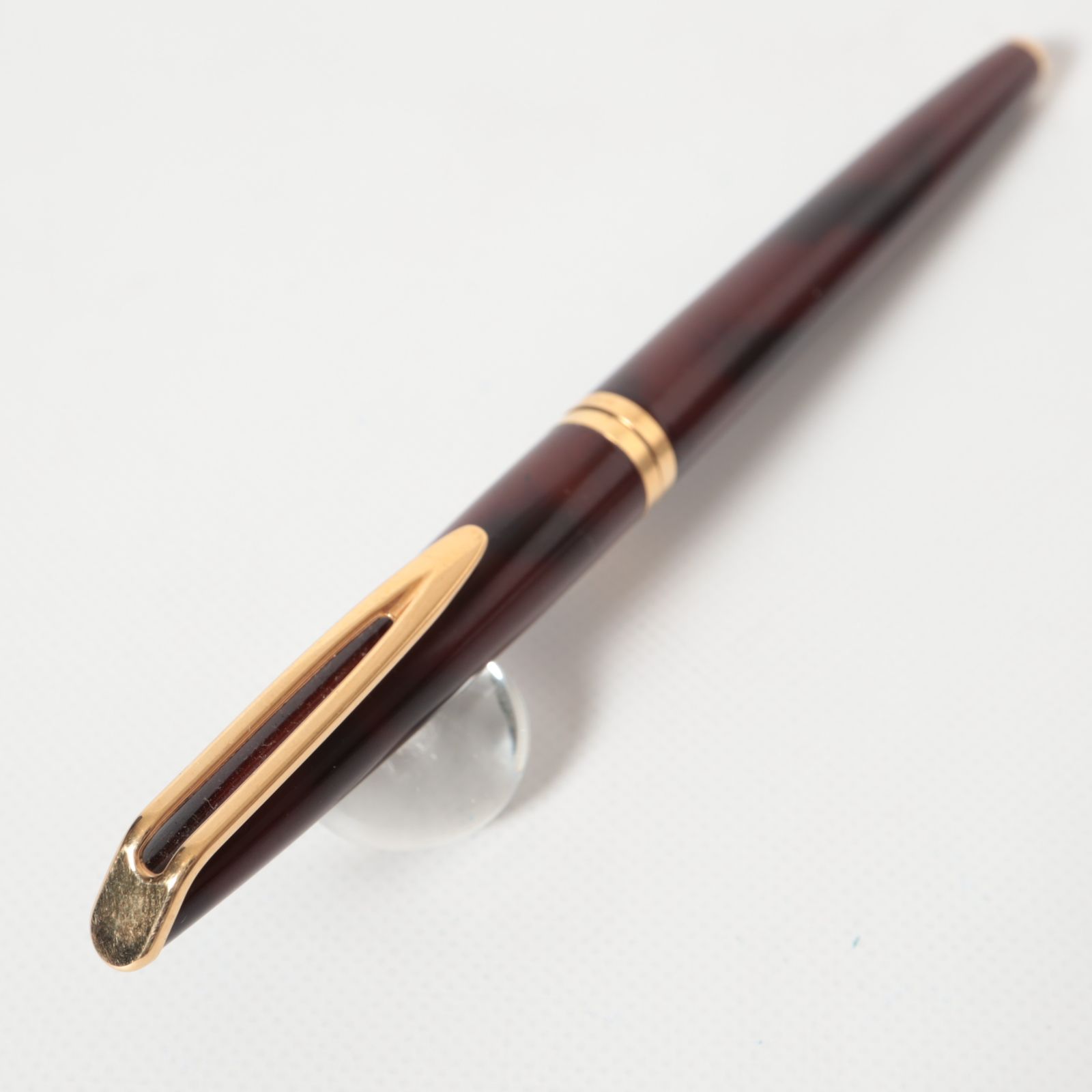 ウォーターマン C/F 万年筆 18K 金ペン ボルドー マーブル フランス製