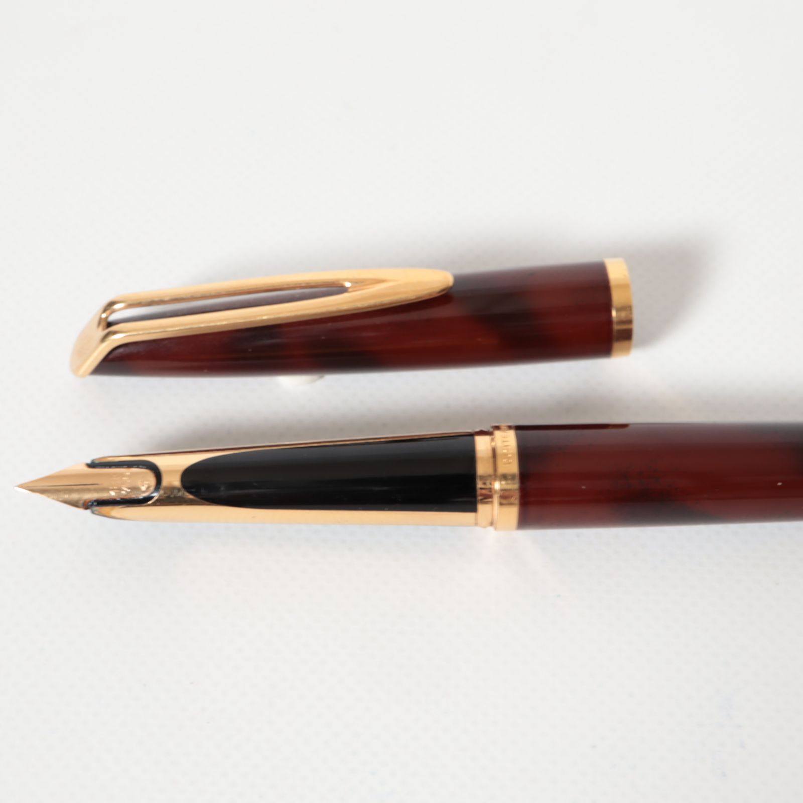ウォーターマン C/F 万年筆 18K 金ペン ボルドー マーブル フランス製