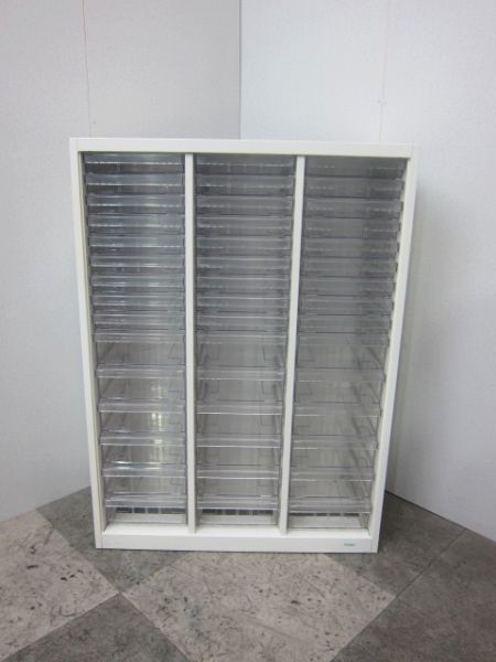【中古品】オカムラ A4クリアケース書庫 ホワイト
