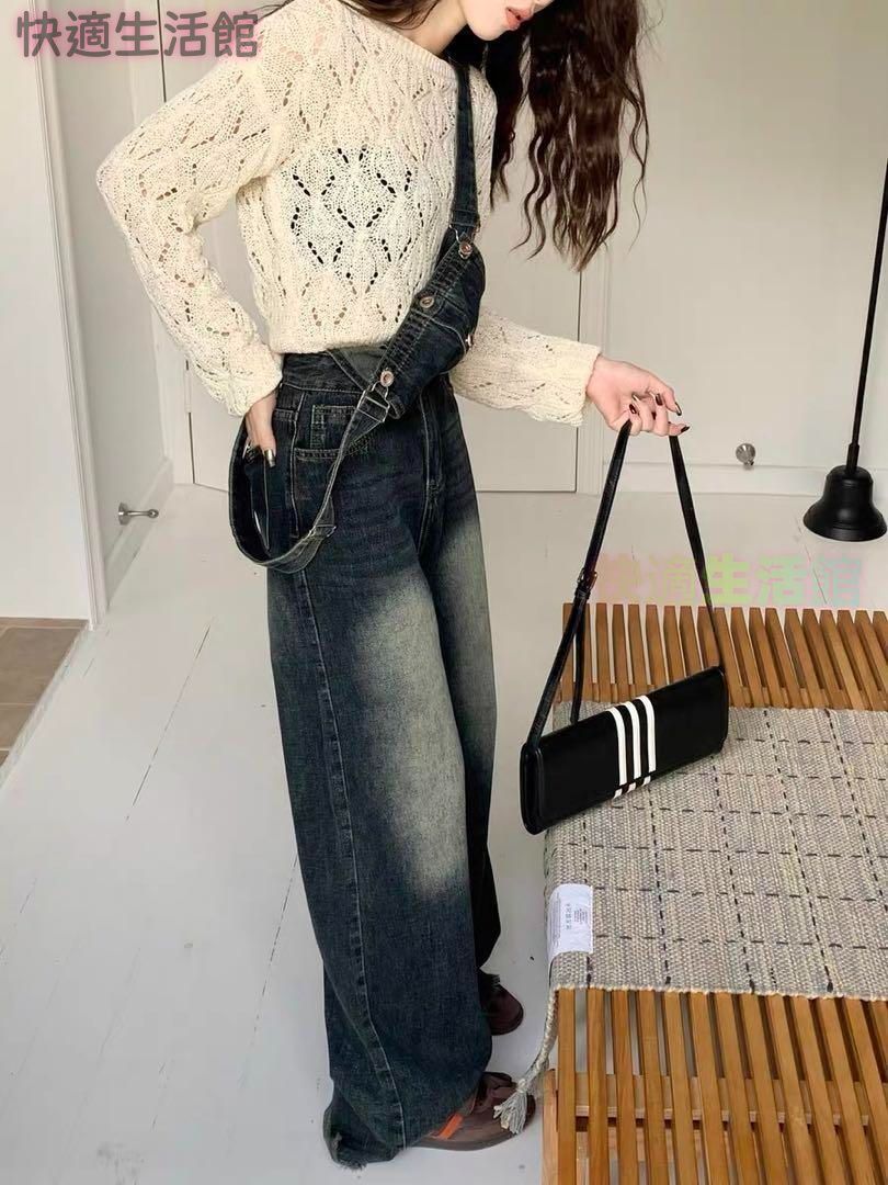 新品 未使用 レディース ファッション系 韓国 服 レディース ワンピース 青 レディース パンツ サロペット デニム 青
