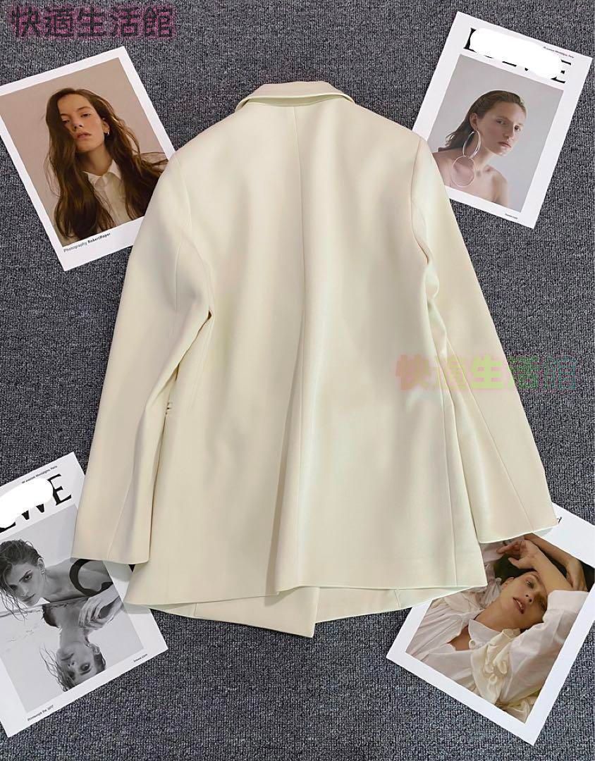 新品 未使用 レディース ファッション系 韓国 服 レディース トップス 白 アウター ジャケット 白 フォーマル ダブル