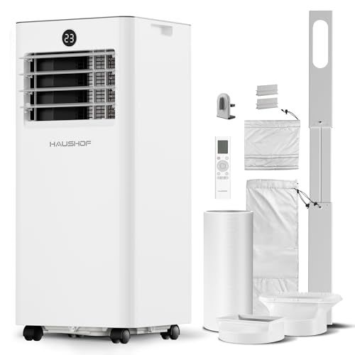 ☆新品☆HAUSHOF 【2026年新型】【工事不要】 スポットクーラー スポットエアコン 2.3kW 冷房機 除湿機 冷房 8-10畳 移動式 クーラー 冷房・送風・除湿モード 除湿量23L 風量調節2段階 家庭用 衣類乾燥 リモコン付き キャスター付 温度