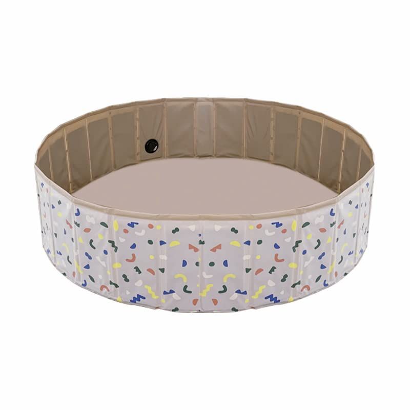 ☆新品☆リコメン堂 プール 折りたたみ 空気入れ不要 120×30cm ビニールプール コンパクト (ベージュ)