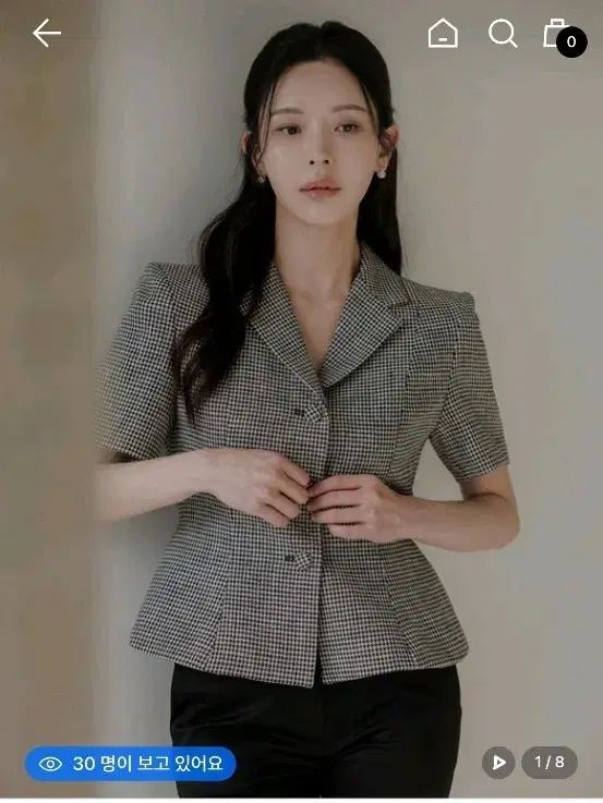 더제이수) ハウンドトゥース 半袖 ジャケット