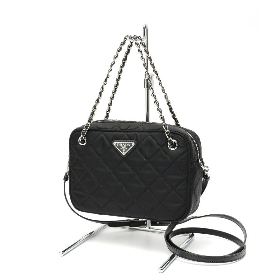 プラダ / PRADA　チェーン ショルダーバッグ　1BH910　キルティング ナイロン　ブラック 【中古】