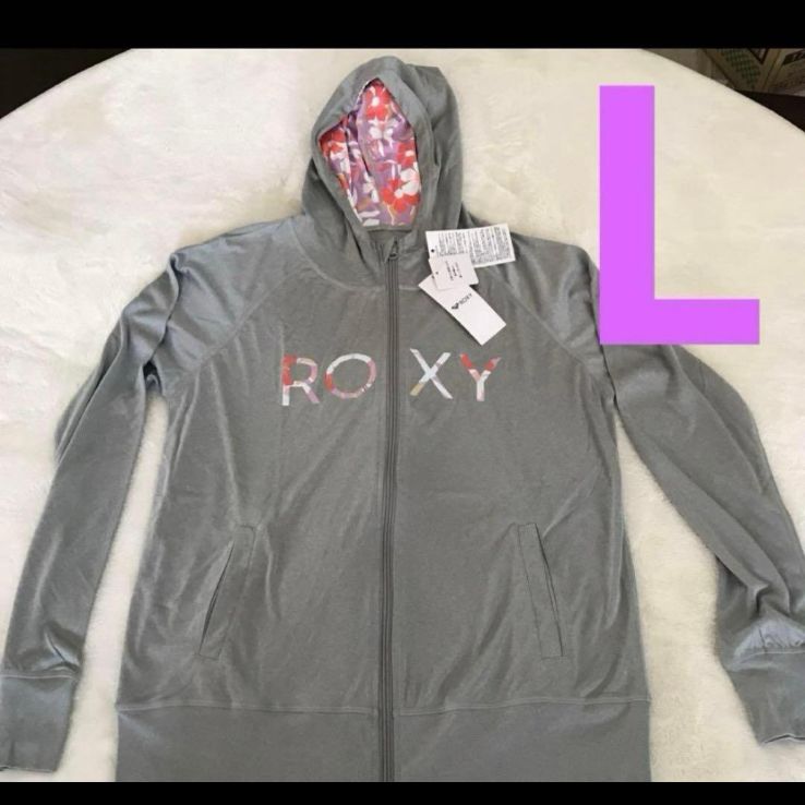 新品　roxy パーカー　ラッシュガード　長袖　L グレー　大人気