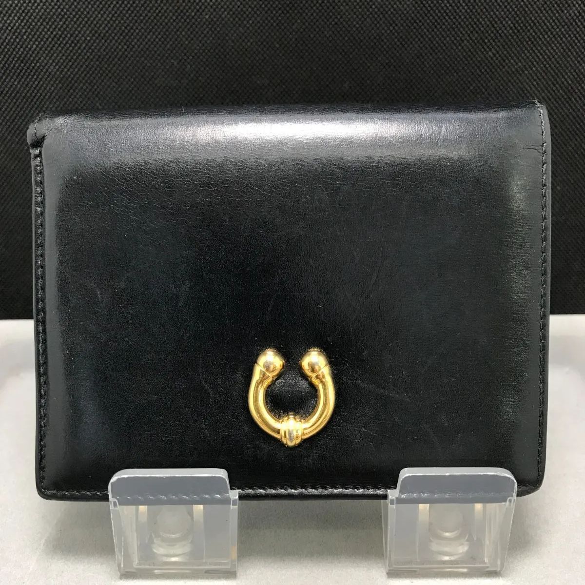 GUCCI オールドグッチ 二つ折り財布 ホースシュー ゴールド金具 レザー