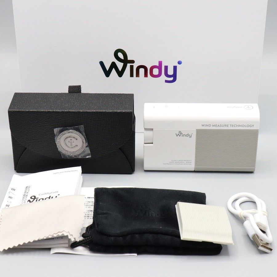 【美品】CaddyTalk Windy ホワイト ゴルフ距離測定器 キャディトーク ウィンディ 本体