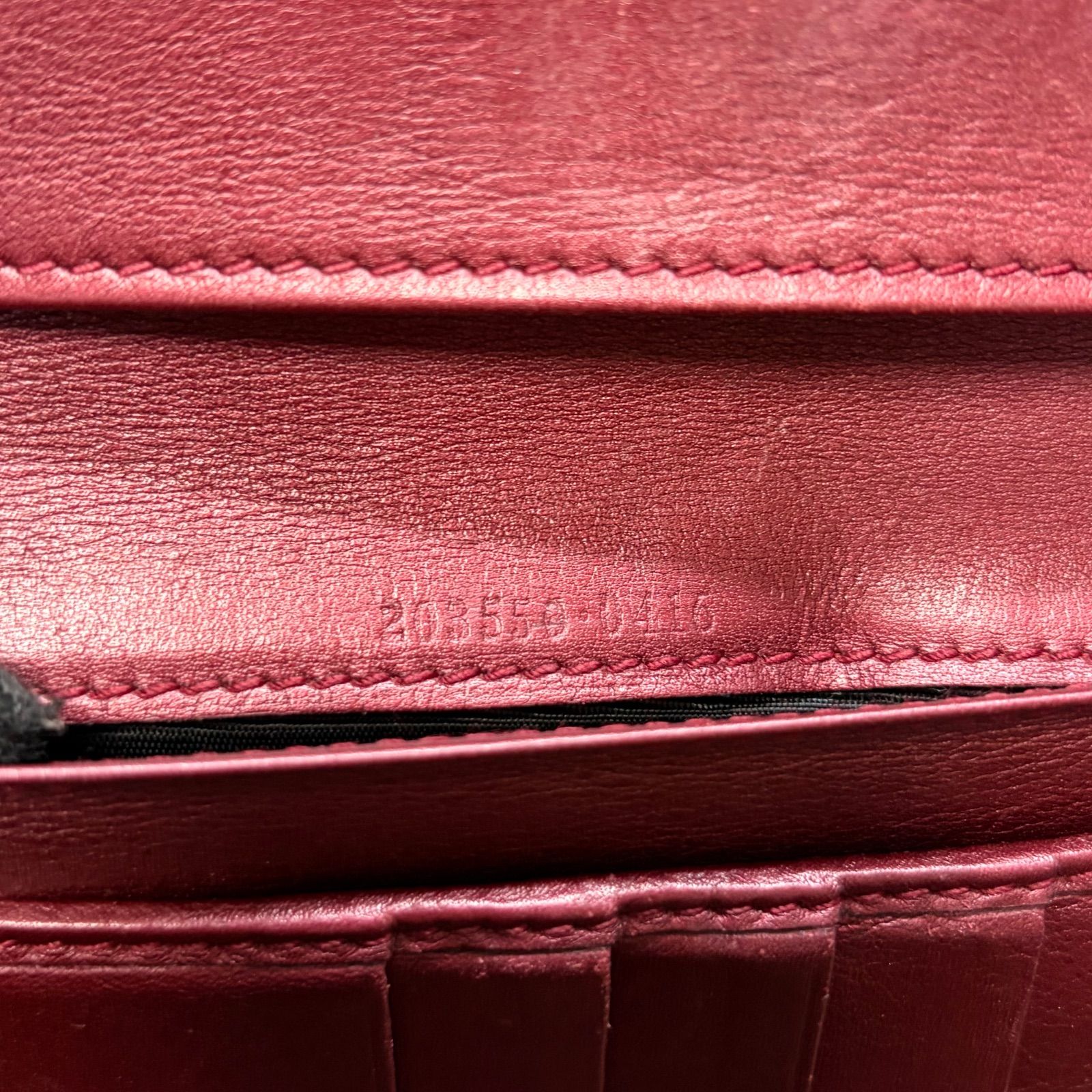 4499 GUCCI グッチ 長財布 レッド レザー wホック シマレザー - メルカリ