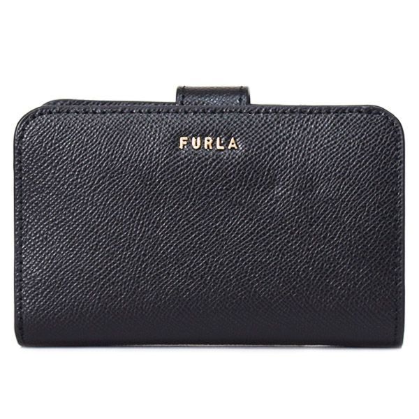 フルラ 財布 FURLA レザー クラシック M コンパクト ウォレット ロゴ 二つ折り財布 ネロ WP00444