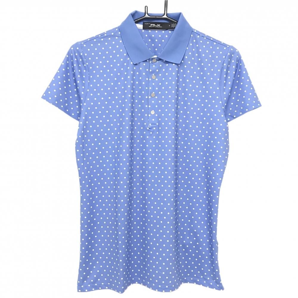 【超美品】RLXラルフローレン 半袖ポロシャツ ライトブルー×白 ドット スナップボタン レディース M ゴルフウェア Ralph Lauren 4,782円