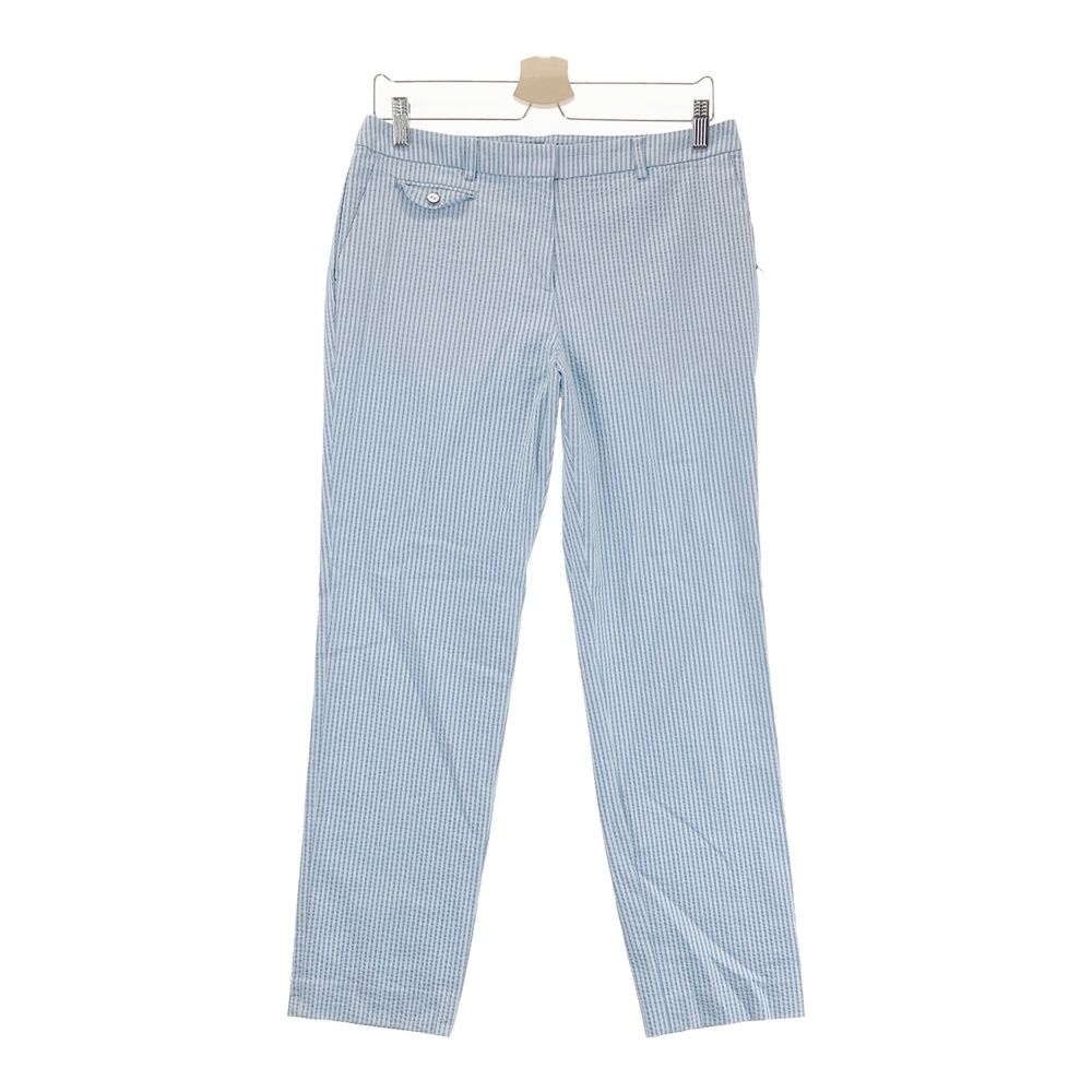 サイズ：42 LANVIN SPORT ランバン スポール シアサッカー ストレッチロングパンツ ストライプ柄 ブルー系 [240101586334] ゴルフウェア レディース ストスト