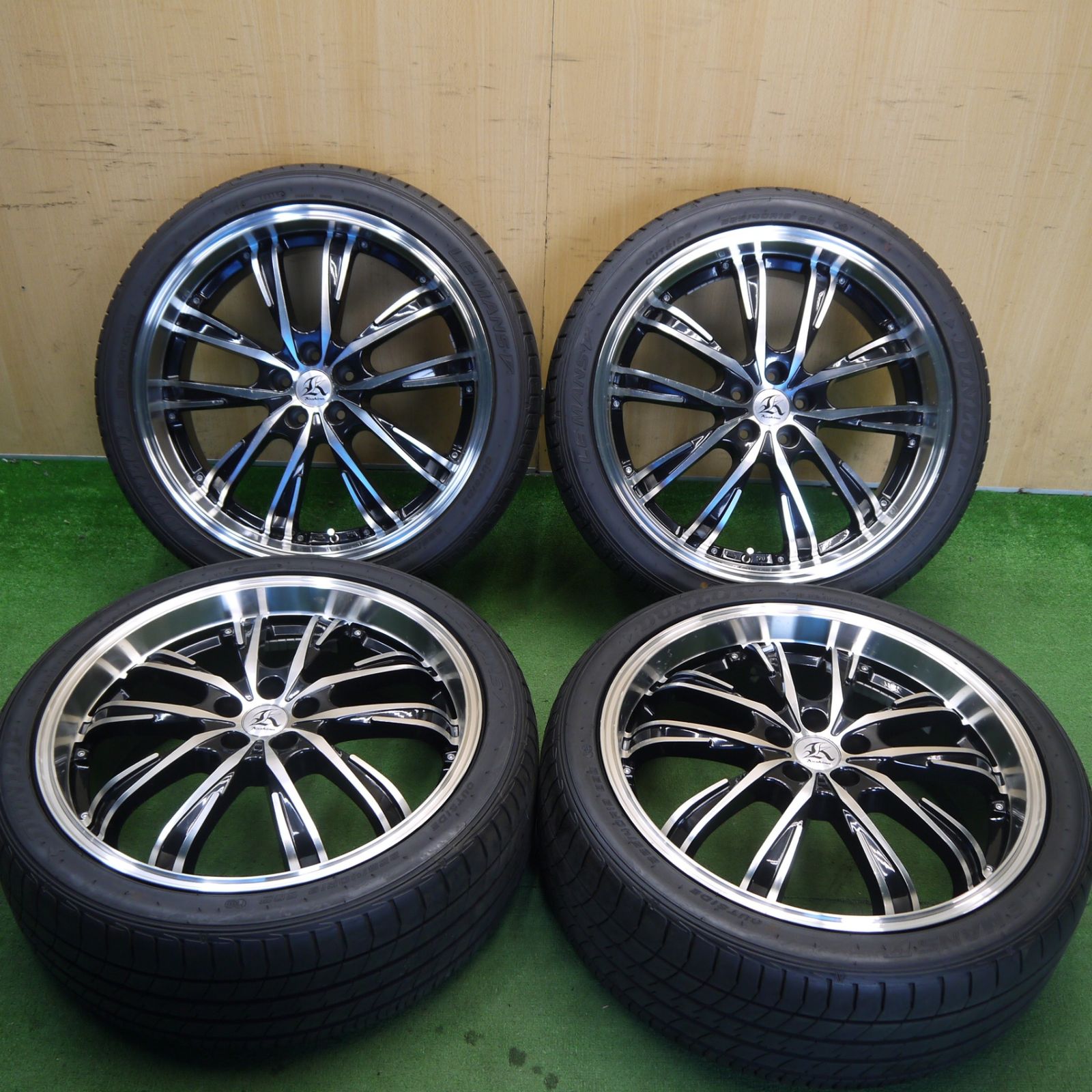バリ溝！9.5分★プリウス 等 Kashina XV5 225/40R19 ダンロップ LE MANS V カシーナ 19インチ PCD100/5H★6050819Hノ