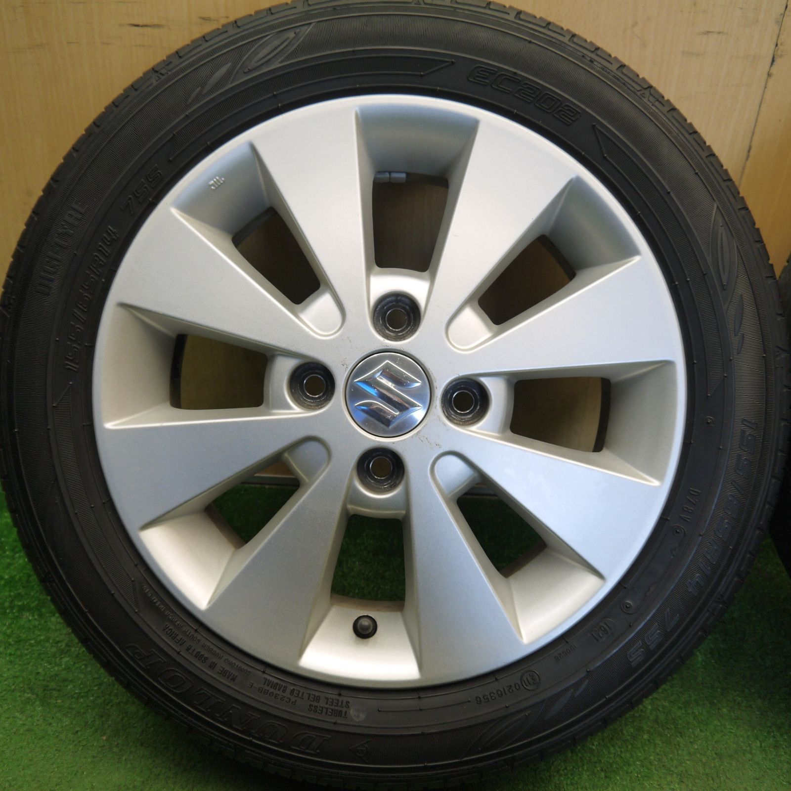 バリ溝！9分☆スズキ MH23S ワゴンR 純正 155/65R14 ダンロップ EC202
