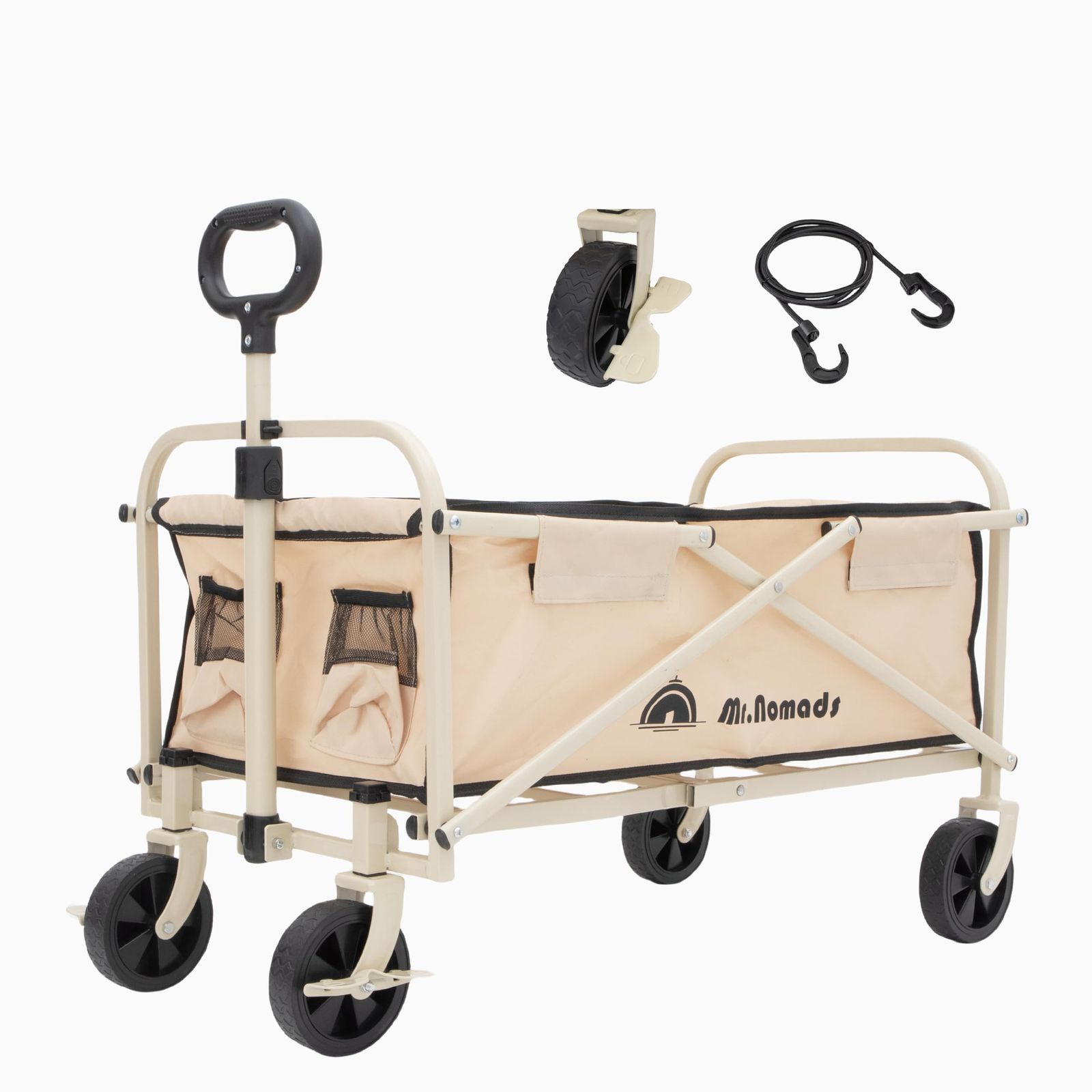 【新品】MR. NOMADS 【ラグビー日本代表使用メーカー】 キャリーワゴン キャリーカート 【ブレーキ付】 軽量 大容量 120L可能 耐荷重100kg コンパクト ワンタッチ収納 高耐久 4輪 こども乗せれる 折り畳み アウトドアワゴン 9fde67cc