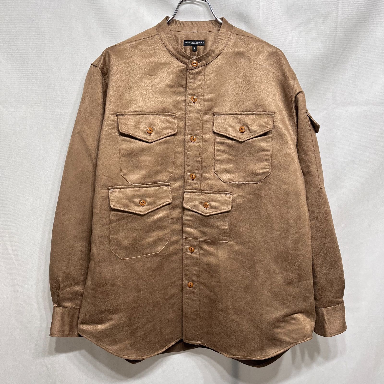 Engineered Garments エンジニアードガーメンツ ● 23FW North Western Shirt Khaki Polyester Fake Suede マルチポケットフェイクスエードノースウエスタンスタンドカラーシャツ