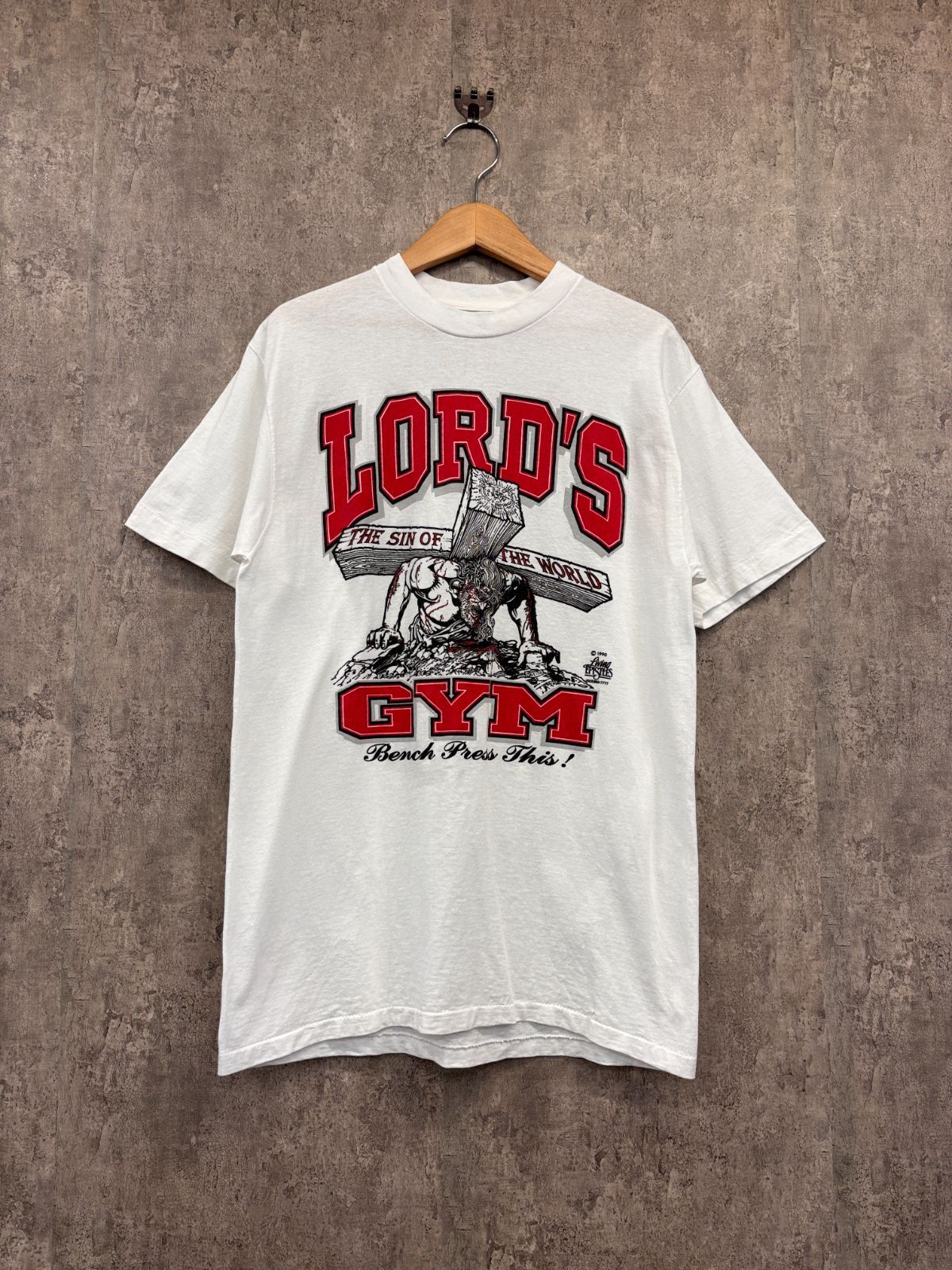 90’s LORD'S GYM 『HIS PAIN YOUR GAIN』ジーザスプリントTシャツ