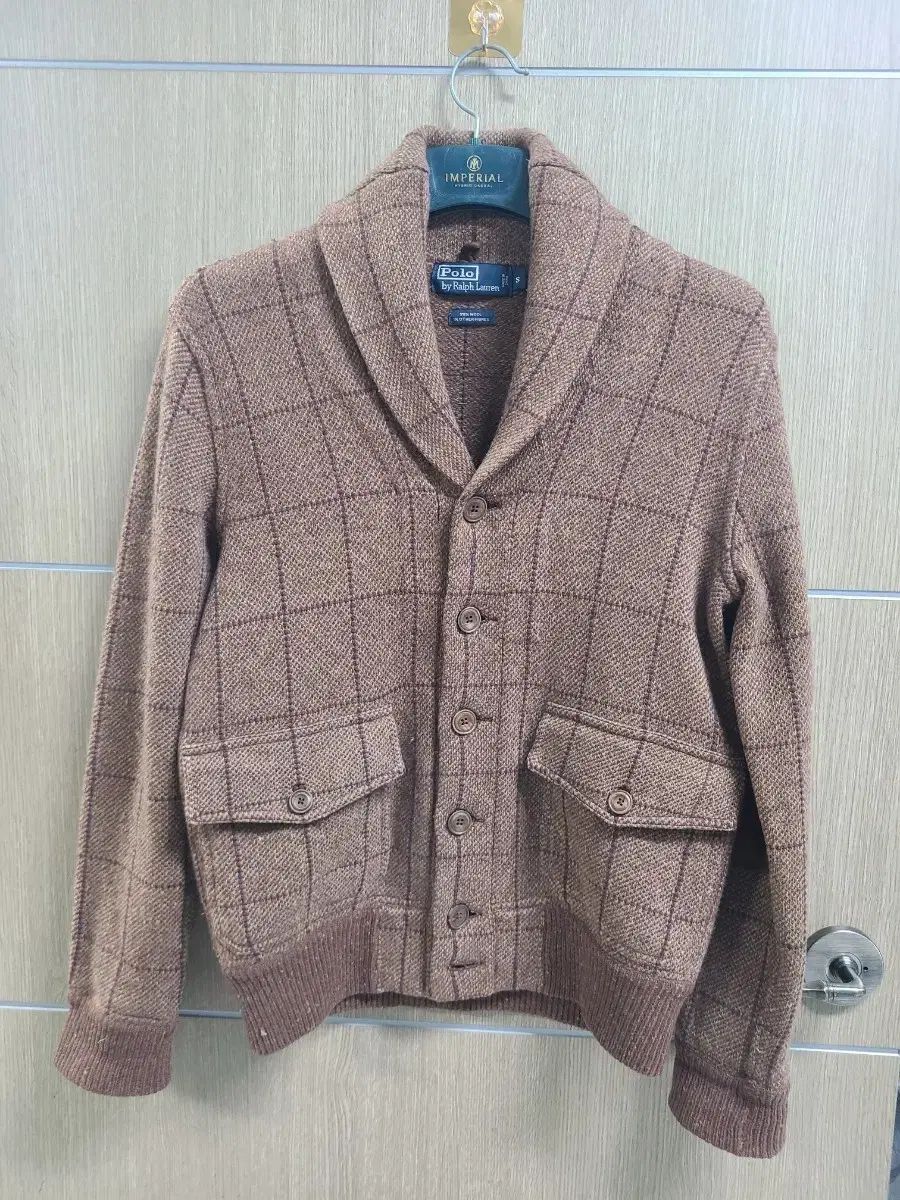 ポロ ラルフローレン CHECK ニット カーディガン ブラウン