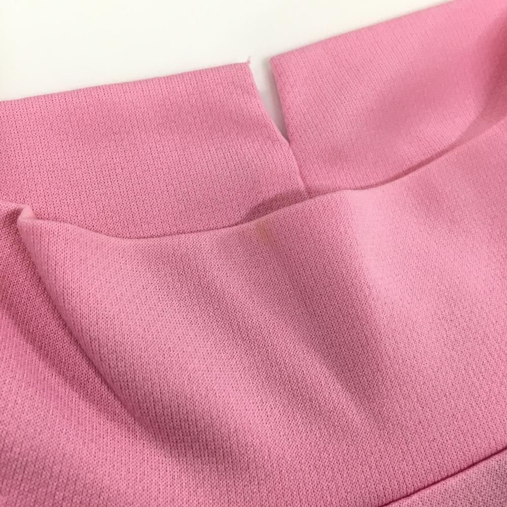 アルチビオ 半袖ハイネックシャツ ピンク×白 袖口ロゴ レディース 38(M