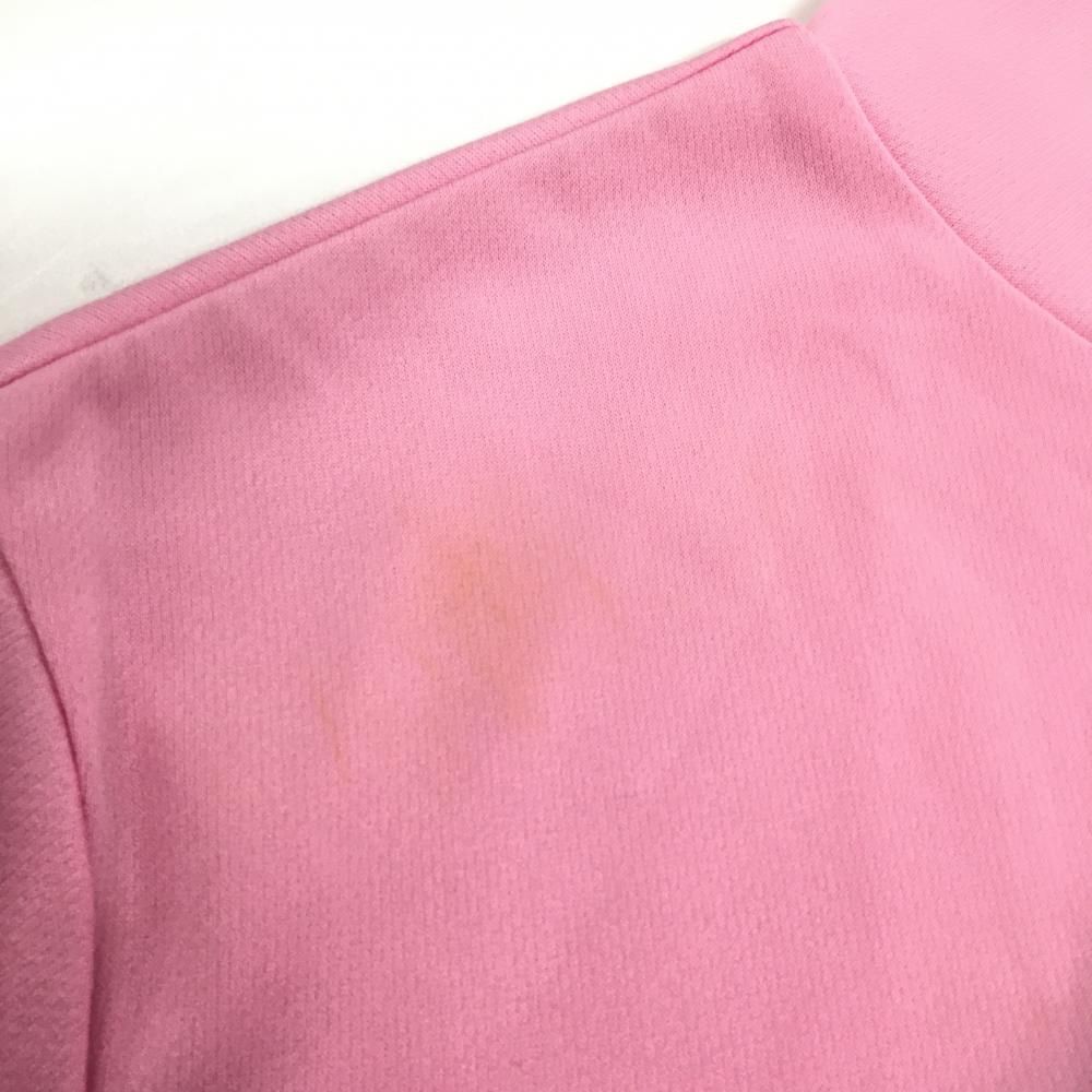 アルチビオ 半袖ハイネックシャツ ピンク×白 袖口ロゴ レディース 38(M
