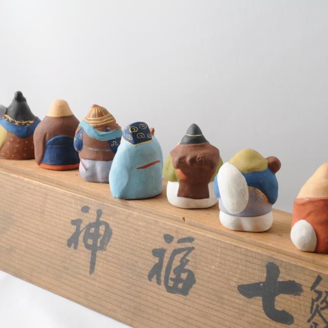 共箱付】仙雛堂 作 八坂人形 七福神 7体セット 縁起物 伝統工芸 土人形