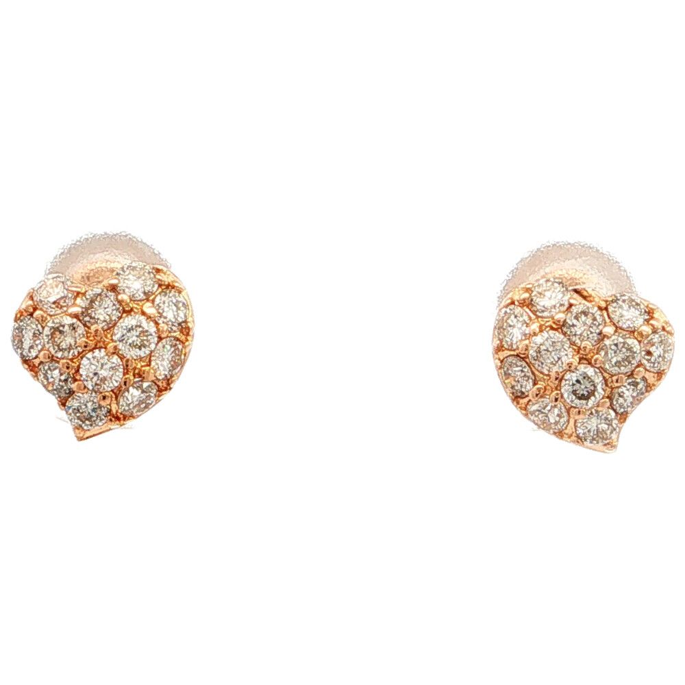 0.34ct KUMIKYOKU 組曲 シンプルライン ペアスタッド ハートモチーフ ダイヤモンドピアス K18PG/750-0.9g ピンクゴールド【♀】【S】【レディース】★■614096【中古】