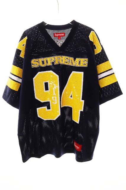 シュプリーム SUPREME 25AW SEQUIN FOOTBALL JERSEY NAVY M スパンコール フットボール ジャージ 半袖 ネイビー 【ブランド古着ベクトル】【中古】☆AA★260520