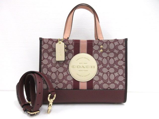 コーチ COACH デンプシー キャリーオール トートバッグ C8448 レッド系 マルチカラー シグネチャー キャンバス 2way ショルダー かばん ☆AA★