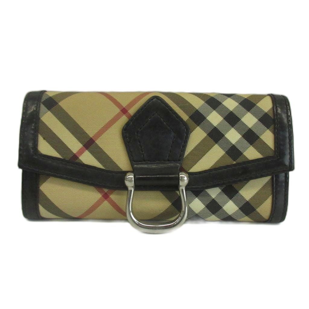 バーバリー BURBERRY 長財布 二つ折り PVC レザー ノバチェック