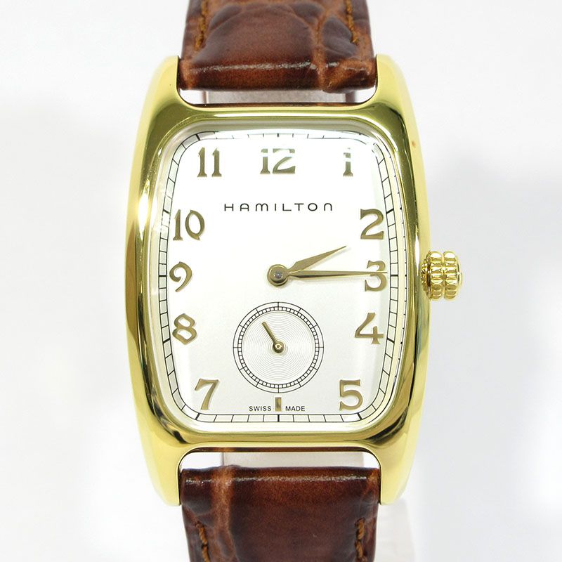 【三重本店】 中古 HAMILTON | ハミルトン H13431553 American Classic アメリカンクラシック Boulton Quartz ボルトン 腕時計 アナログ表示 クオーツ ホワイト×ゴールド×ブラウン系 【131】