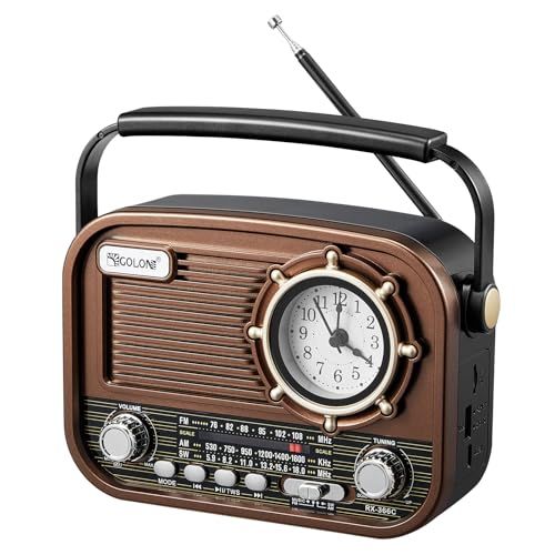 Gelielim 携帯ラジオ Radio FM/AM/SW 短波 bluetoothブルートゥース ワイドFM対応 高感度 USB/TFカード対応 大音量 電池/USB充電 レトロ 日本語取扱説明書as fb9cc37f