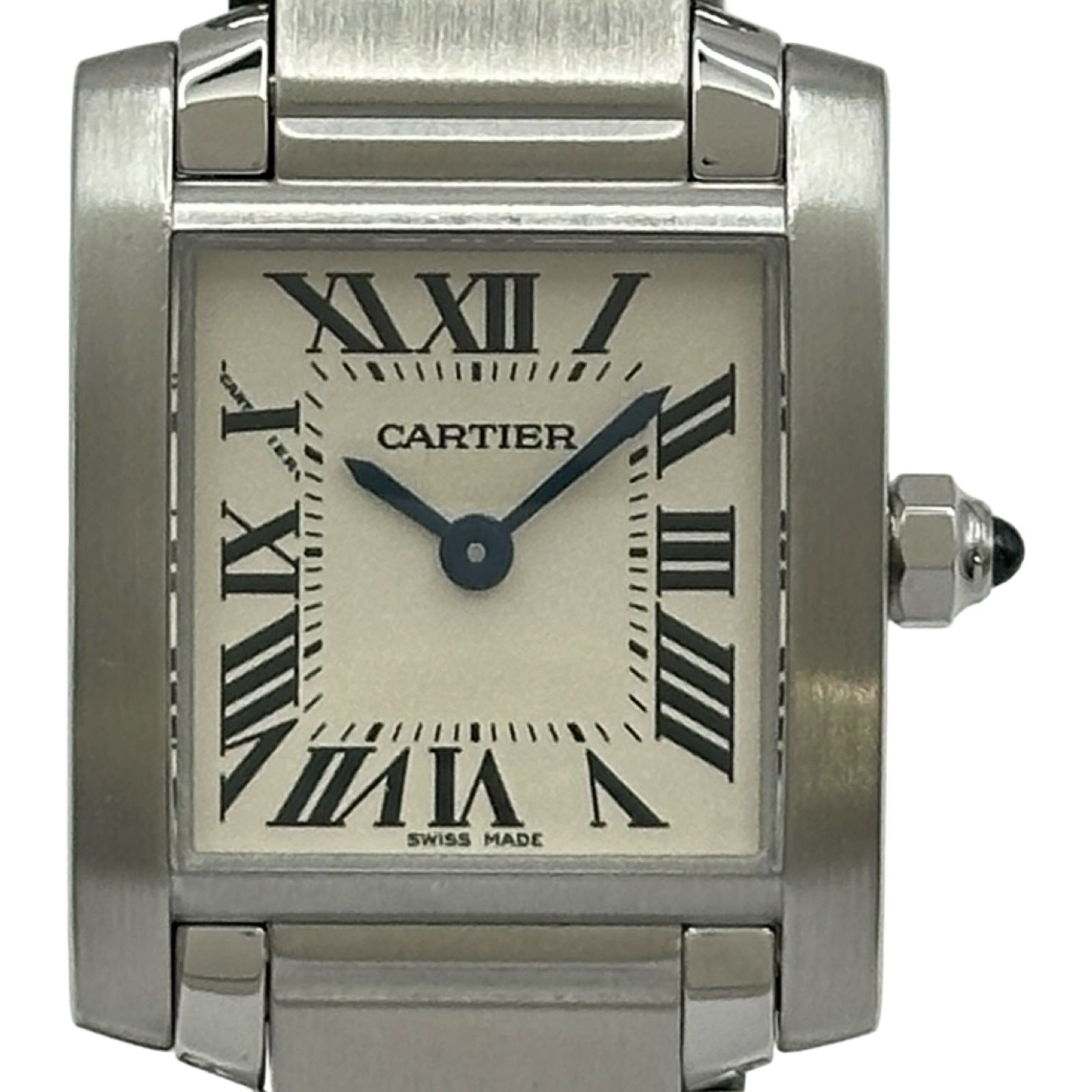 カルティエ Cartier タンクフランセーズSM W51008Q3 ホワイト ステンレススチール クオーツ レディース 腕時計